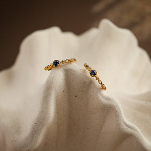 Holly Natural Blue Sapphire Hoop Earrings - Rainbow Rocks Jewellery