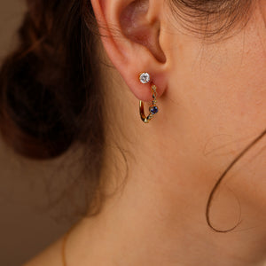 Holly Natural Blue Sapphire Hoop Earrings - Rainbow Rocks Jewellery