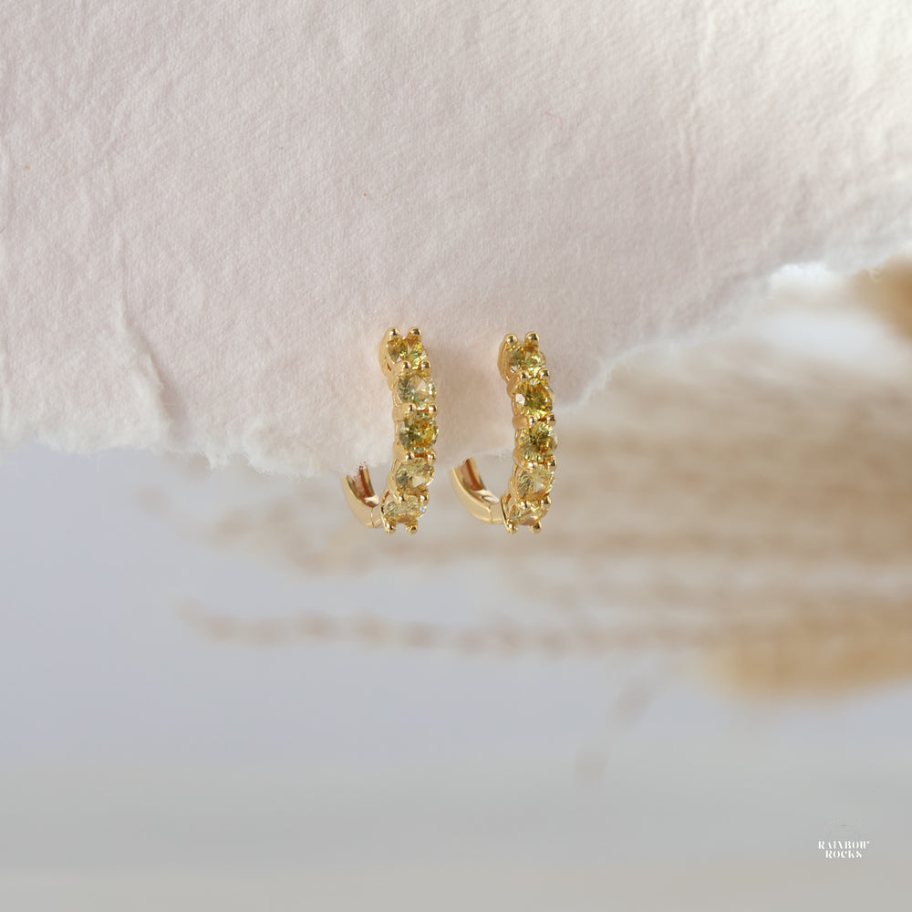 Scarlett Citrine CZ Hoop Earrings - Rainbow Rocks Jewellery
