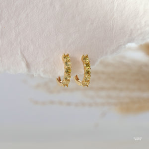 Scarlett Citrine CZ Hoop Earrings - Rainbow Rocks Jewellery