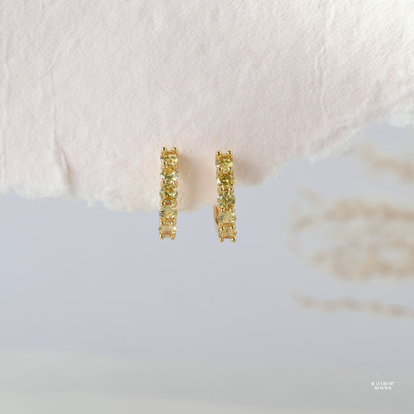 Scarlett Citrine CZ Hoop Earrings - Rainbow Rocks Jewellery