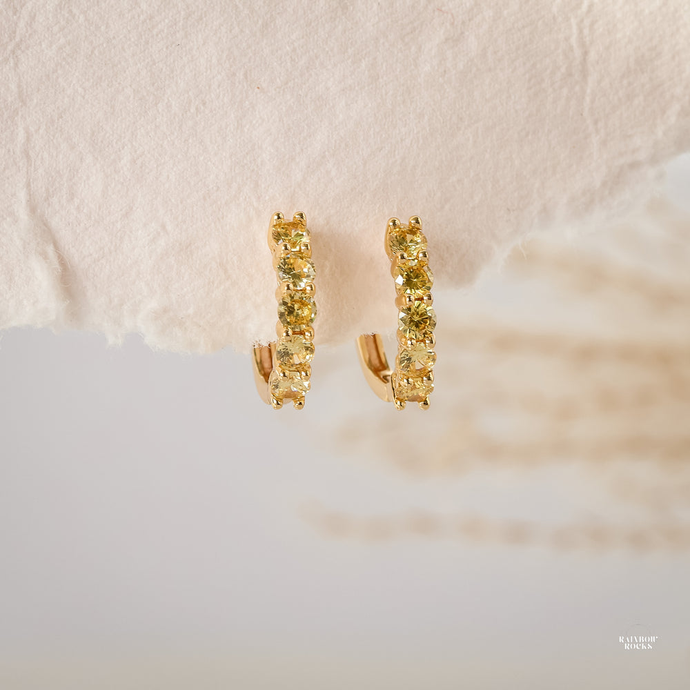 Scarlett Citrine CZ Hoop Earrings - Rainbow Rocks Jewellery