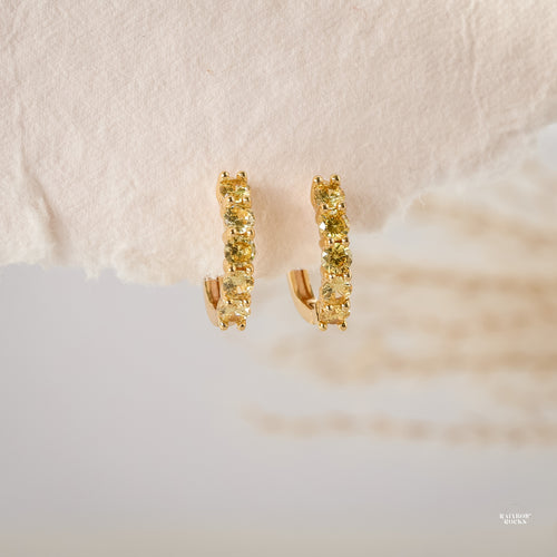 Scarlett Citrine CZ Hoop Earrings - Rainbow Rocks Jewellery