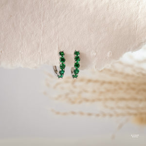 Scarlett Emerald CZ Hoop Earrings - Rainbow Rocks Jewellery