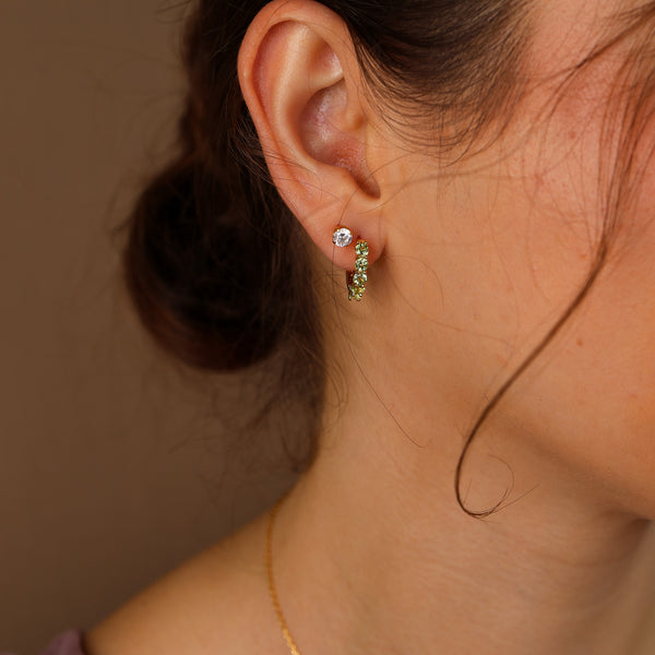 Scarlett Peridot Hoop Earrings - Rainbow Rocks Jewellery