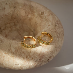 Scarlett Peridot Hoop Earrings - Rainbow Rocks Jewellery
