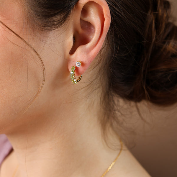 Scarlett Peridot Hoop Earrings - Rainbow Rocks Jewellery