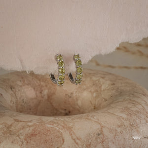 Scarlett Peridot Hoop Earrings - Rainbow Rocks Jewellery