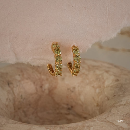 Scarlett Peridot Hoop Earrings - Rainbow Rocks Jewellery