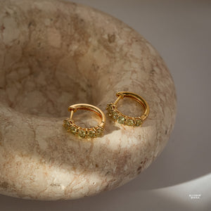 Scarlett Peridot Hoop Earrings - Rainbow Rocks Jewellery