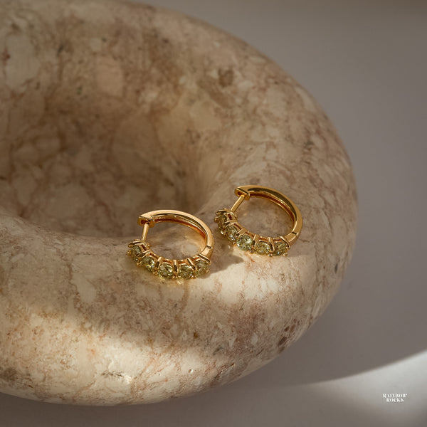 Scarlett Peridot Hoop Earrings - Rainbow Rocks Jewellery