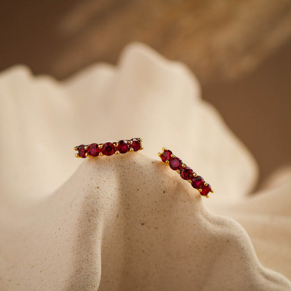 Scarlett Lab Ruby Hoop Earrings - Rainbow Rocks Jewellery