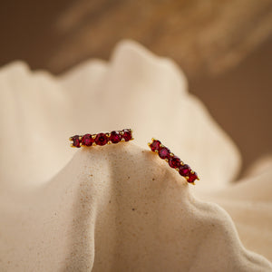 Scarlett Lab Ruby Hoop Earrings - Rainbow Rocks Jewellery