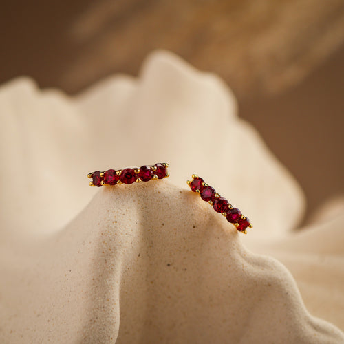 Scarlett Lab Ruby Hoop Earrings - Rainbow Rocks Jewellery