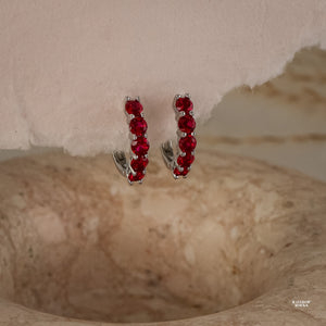 Scarlett Lab Ruby Hoop Earrings - Rainbow Rocks Jewellery