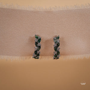 Vine Natural Moss Agate Hoop Earrings Sterling Silver - Rainbow Rocks Jewellery
