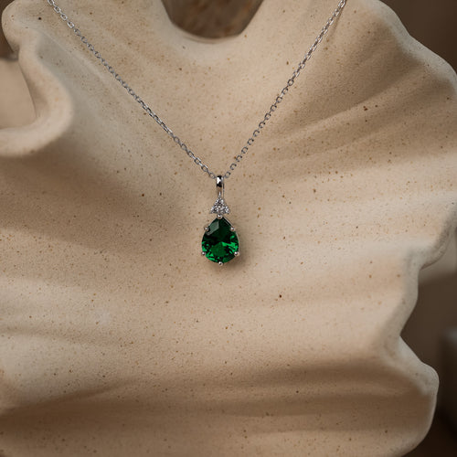 Layla Emerald CZ Necklace 14K Gold Vermeil - Rainbow Rocks Jewellery