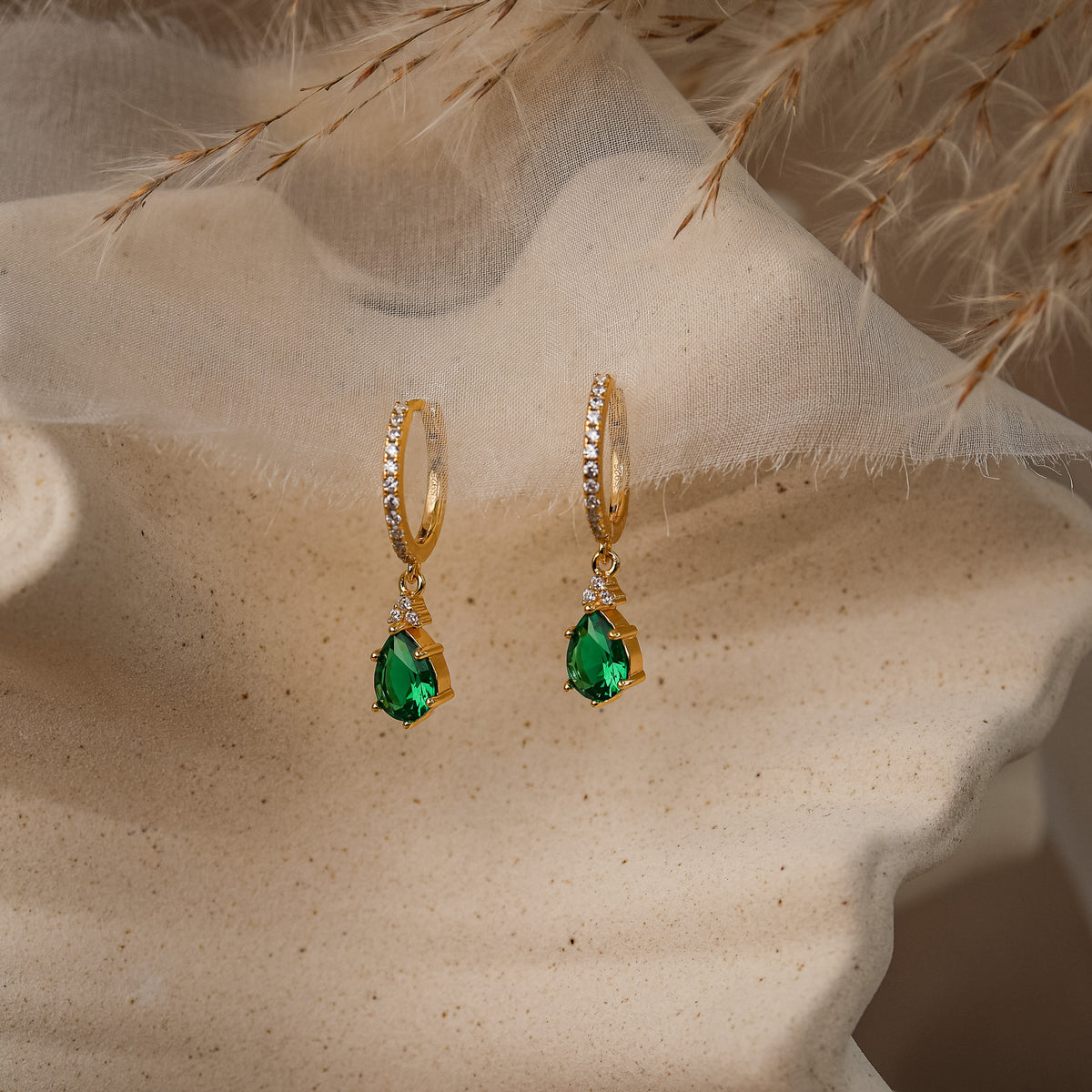 Layla Emerald CZ Necklace 14K Gold Vermeil - Rainbow Rocks Jewellery