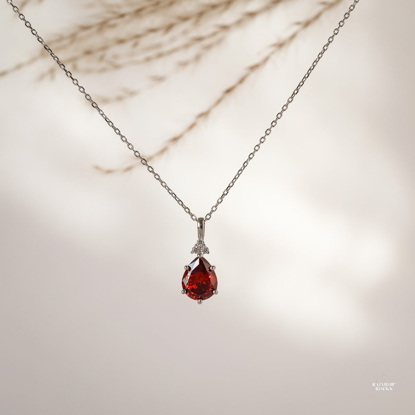 Layla Garnet Birthstone Hoop Earrings 14K Gold Vermeil