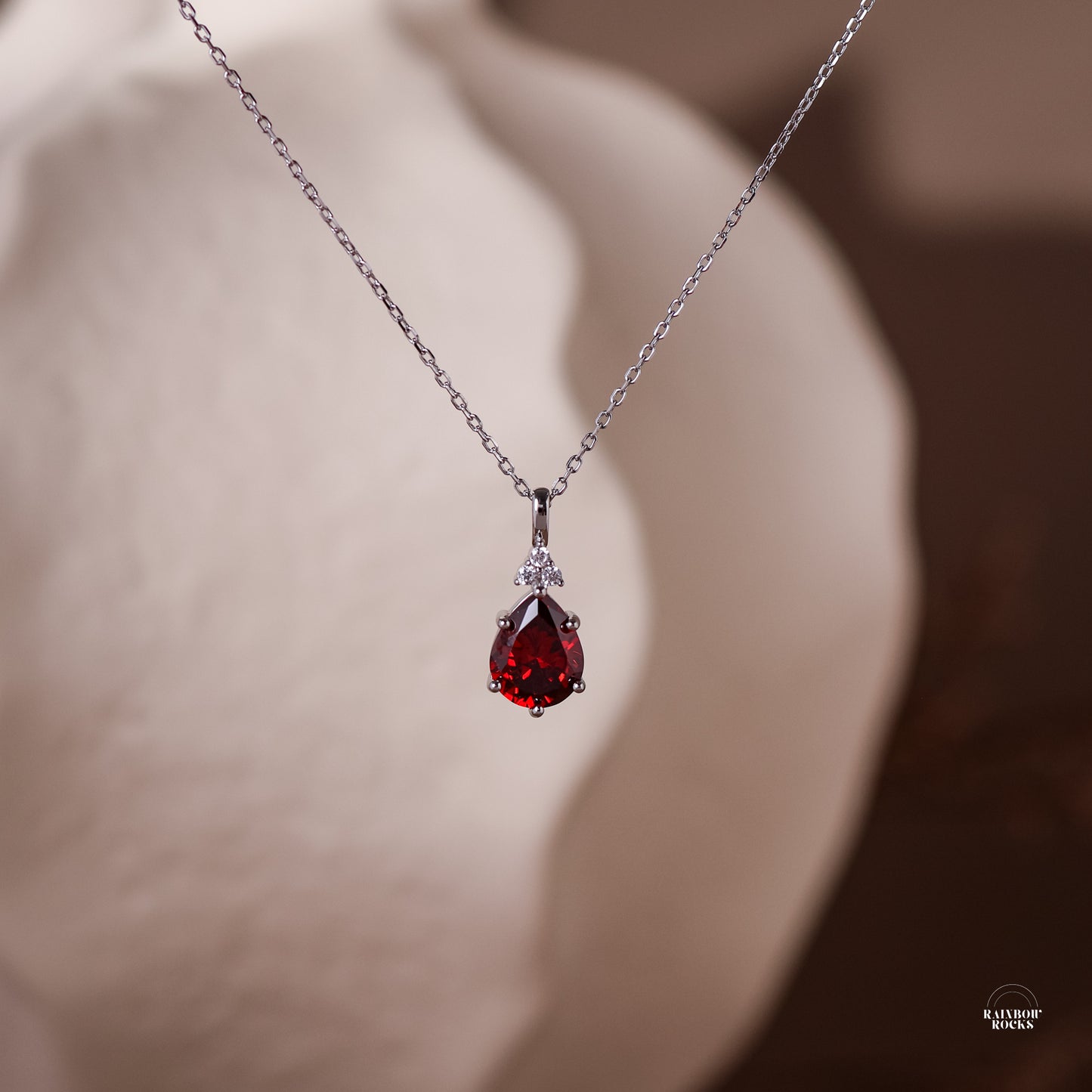 Layla Garnet Birthstone Hoop Earrings 14K Gold Vermeil