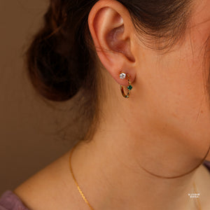 Holly Natural Blue Sapphire Hoop Earrings - Rainbow Rocks Jewellery