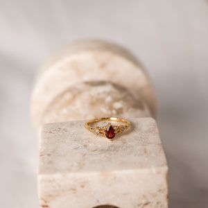 Roselie Natural Garnet Ring 14K Gold - Rainbow Rocks Jewellery