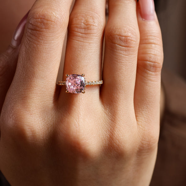 ROSIE Pink Diamond Gold Vermeil Ring - Rainbow Rocks Jewellery