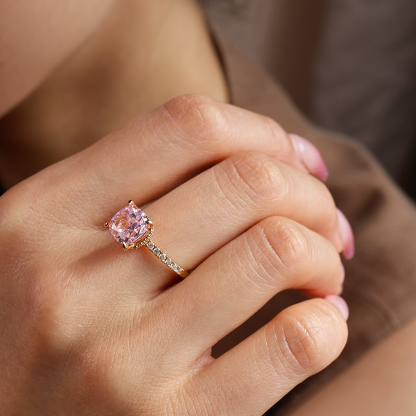 ROSIE Pink Diamond Gold Vermeil Ring - Rainbow Rocks Jewellery