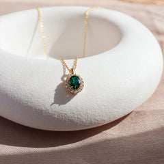 Odessa Emerald Necklace Gold/Silver - Rainbow Rocks Jewellery