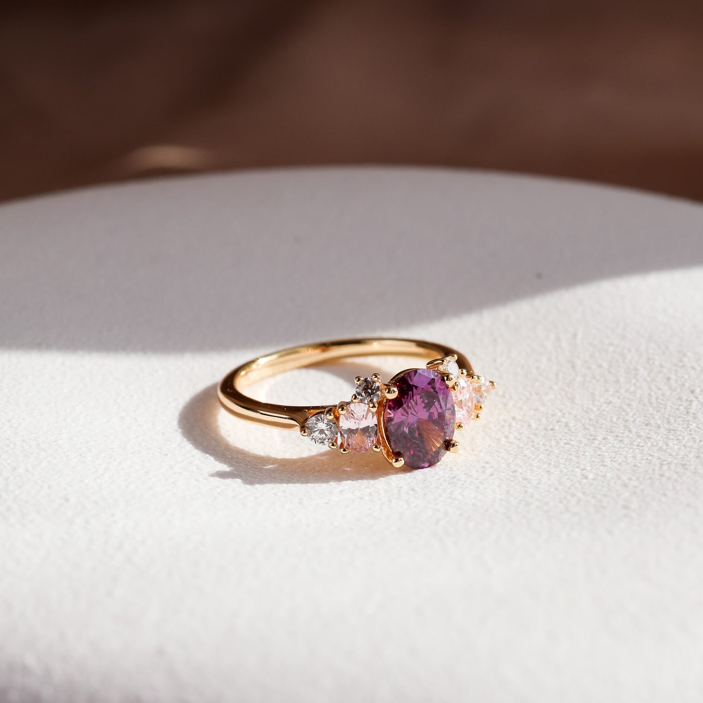 (PRE-ORDER) - Olivia Amethyst Ring 14K Gold Vermeil