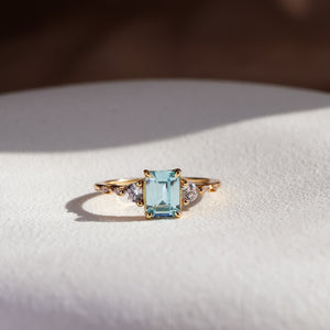 Mira Aquamarine Ring Gold/Silver