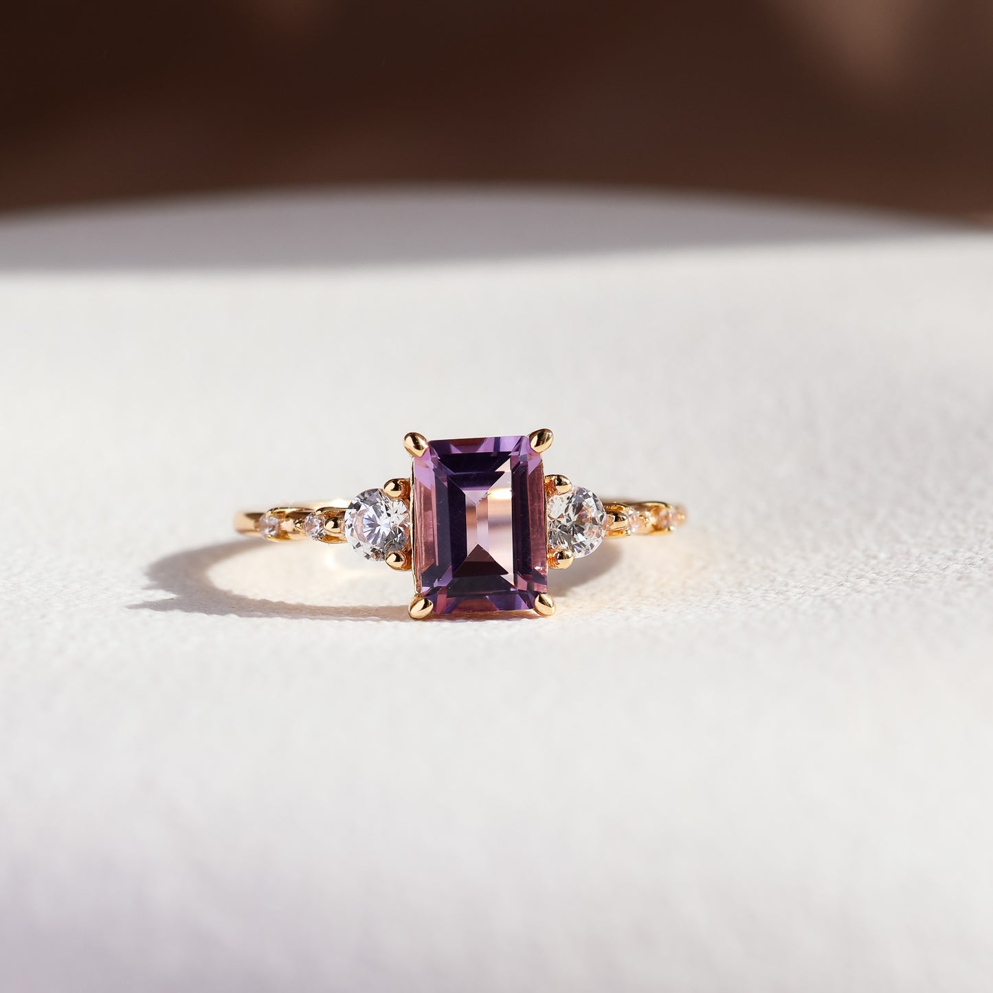 Mira Amethyst Ring 14K Gold Vermeil