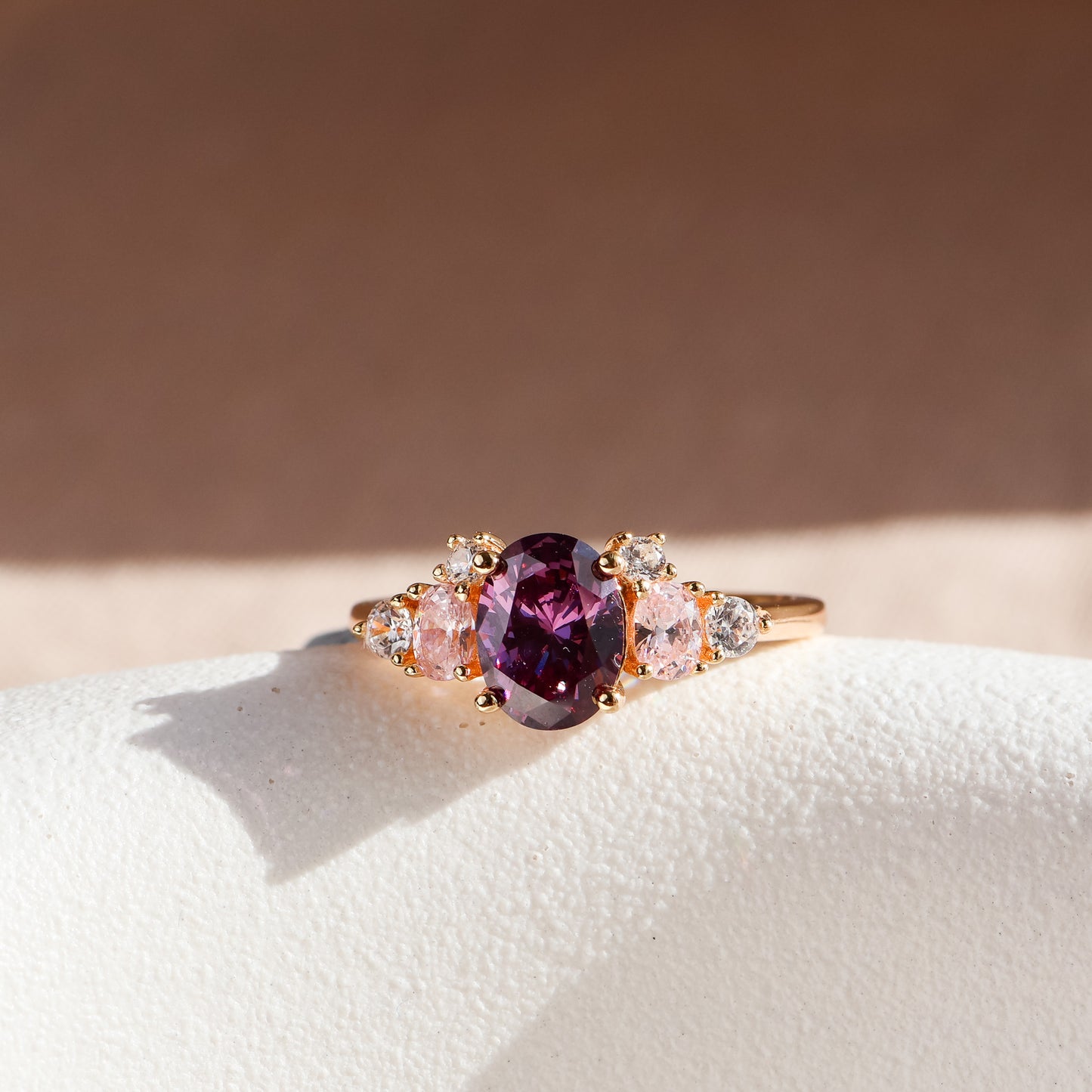 (PRE-ORDER) - Olivia Amethyst Ring 14K Gold Vermeil