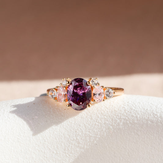 (PRE-ORDER) - Olivia Amethyst Ring 14K Gold Vermeil