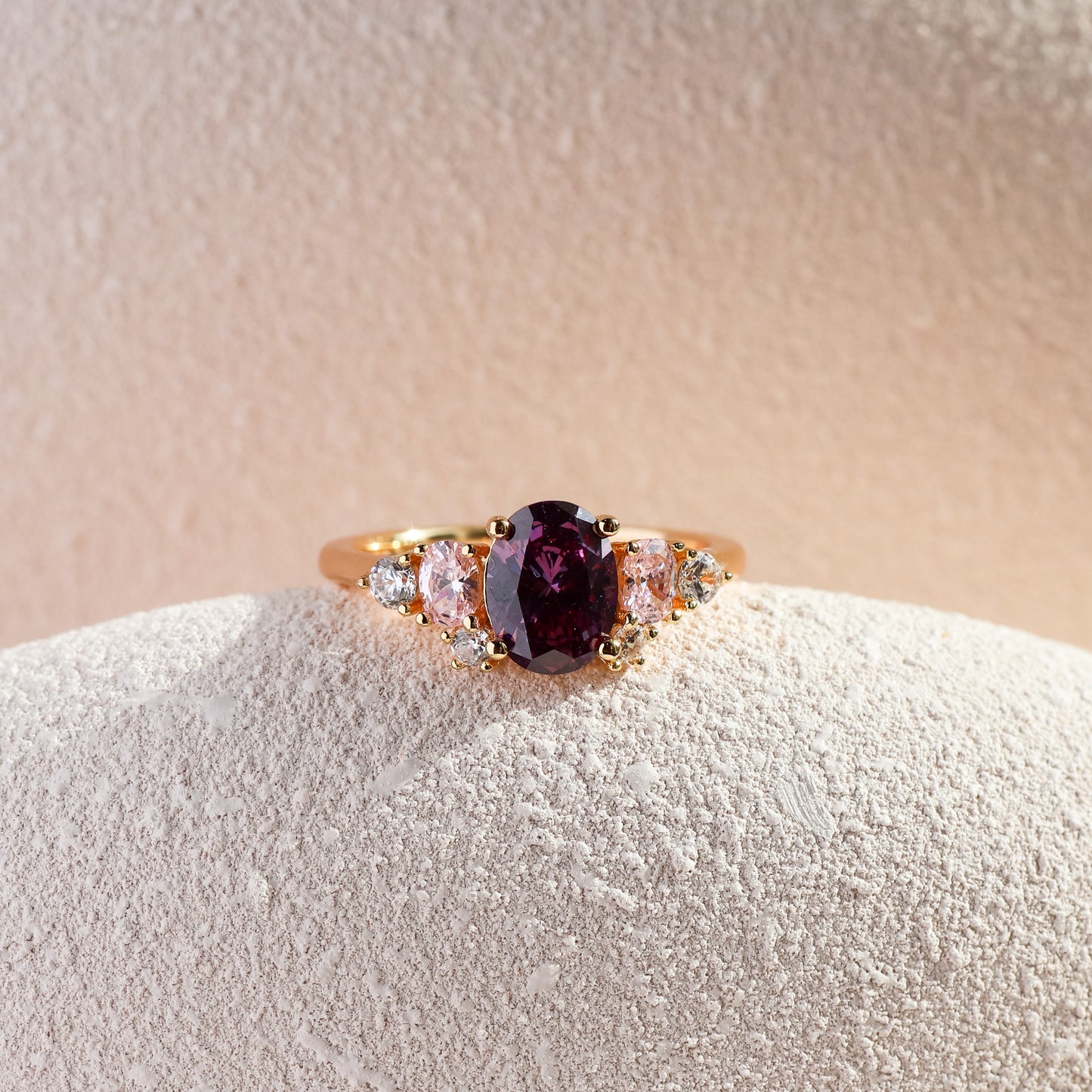 (PRE-ORDER) - Olivia Amethyst Ring 14K Gold Vermeil