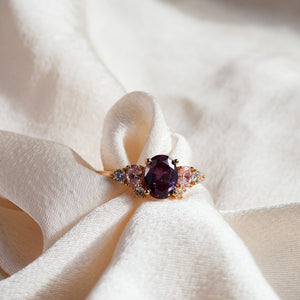 Olivia Amethyst Ring 14K Gold Vermeil / Sterling Silver - Rainbow Rocks Jewellery