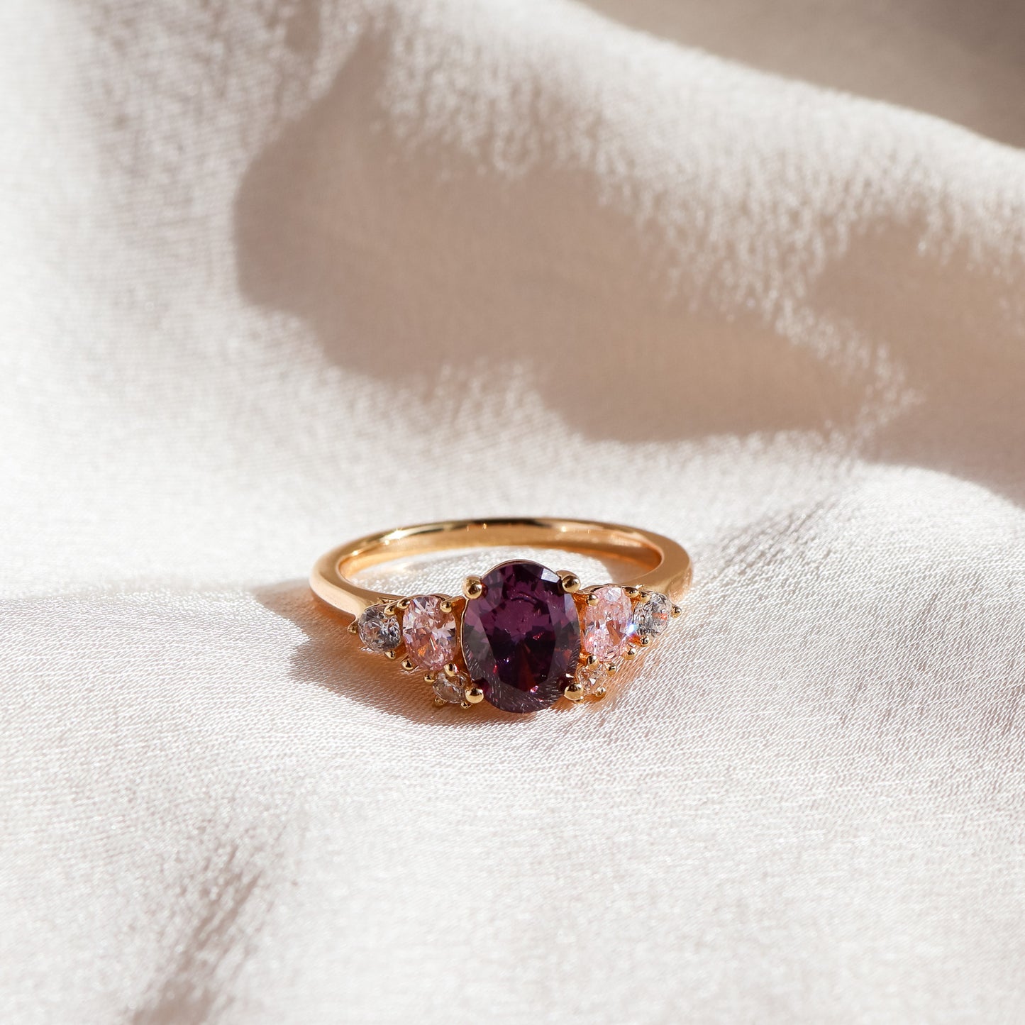 (PRE-ORDER) - Olivia Amethyst Ring 14K Gold Vermeil