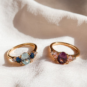 Olivia Amethyst Ring 14K Gold Vermeil / Sterling Silver - Rainbow Rocks Jewellery