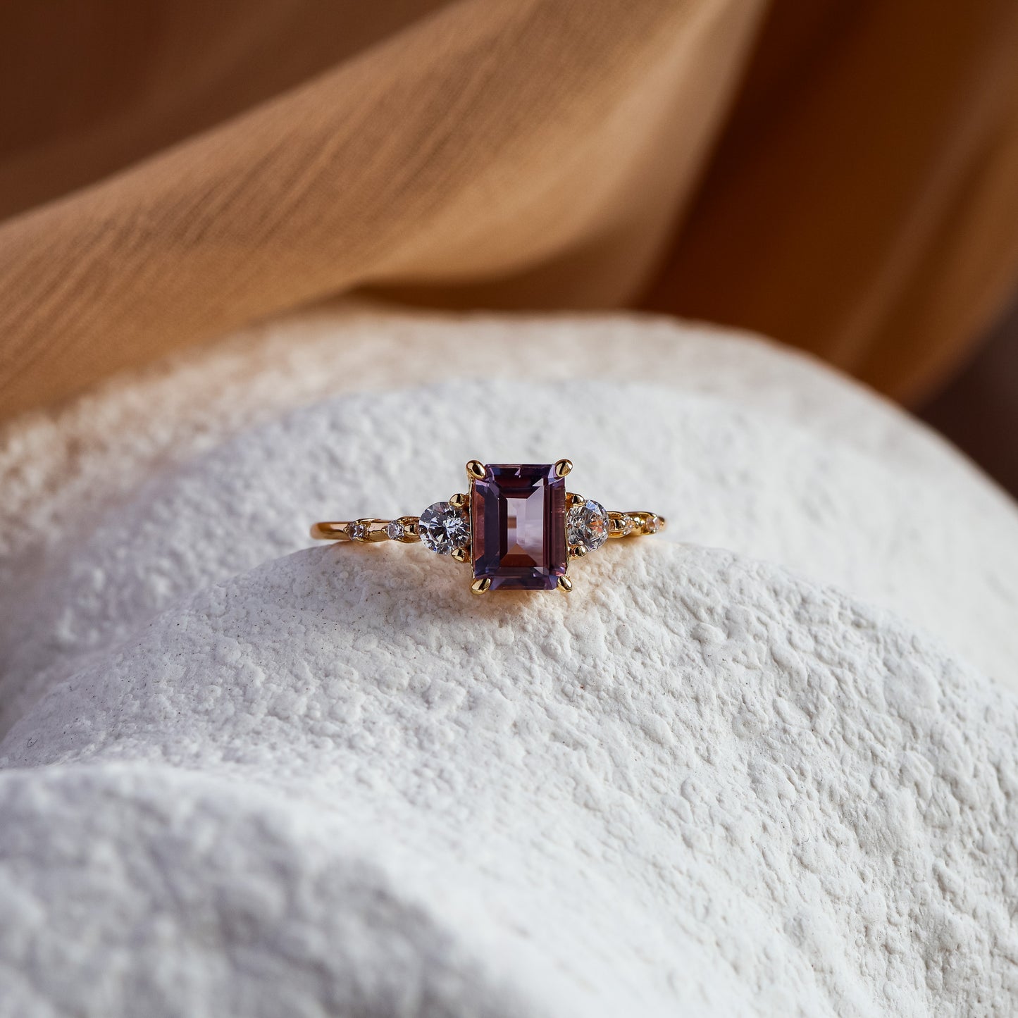 Mira Amethyst Ring 14K Gold Vermeil