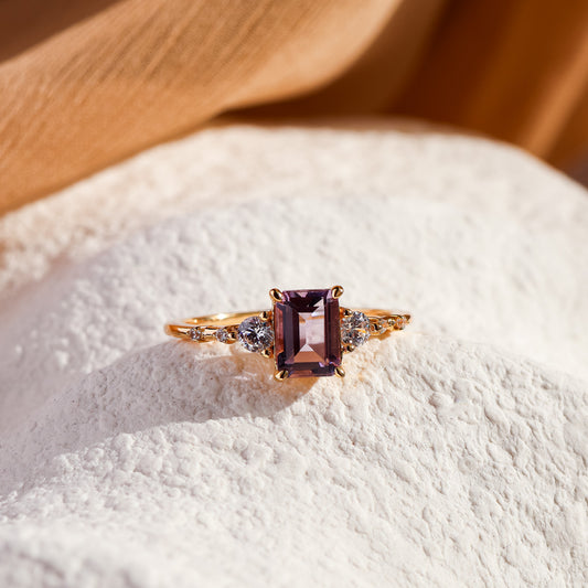 Mira Amethyst Ring 14K Gold Vermeil