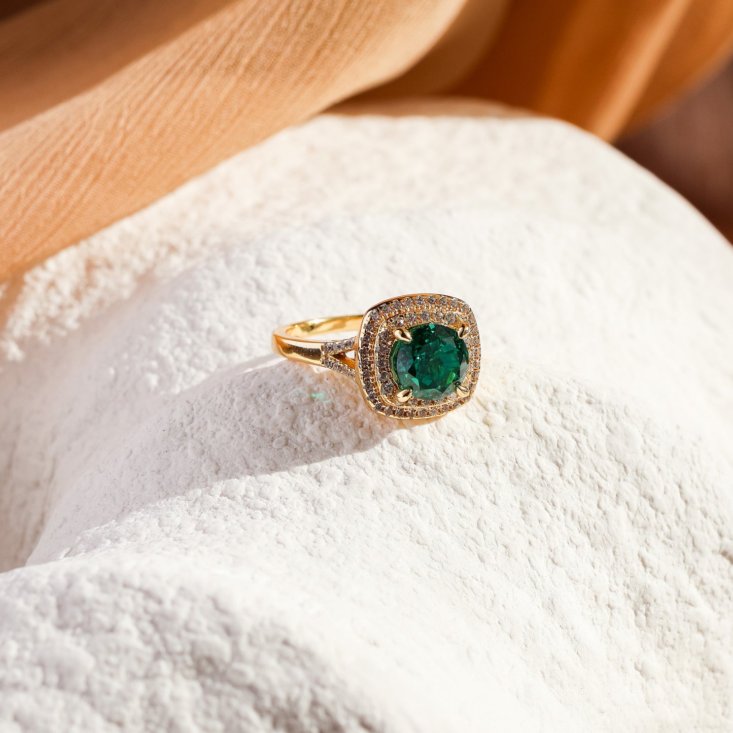 Esme Genuine Emerald Ring (Gold/Silver)