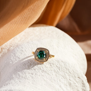 Esme Genuine Emerald Ring (Gold/Silver) - Rainbow Rocks Jewellery