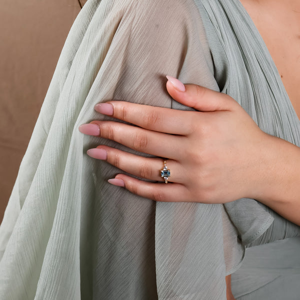 Mira Aquamarine Ring Gold/Silver