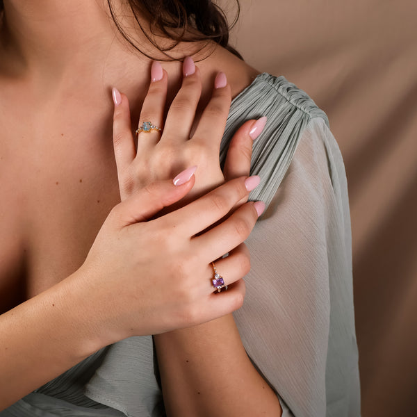 Mira Aquamarine Ring Gold/Silver