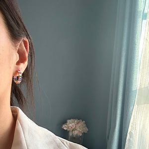 Rainbow Hoop Earrings - 14K Gold Vermeil - Rainbow Rocks Jewellery
