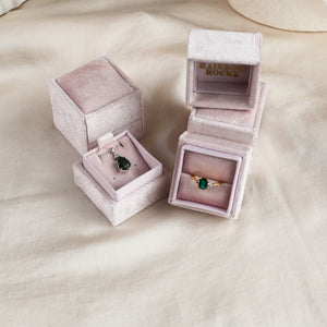 Luxury Velvet Ring Box Blush Pink - Rainbow Rocks Jewellery