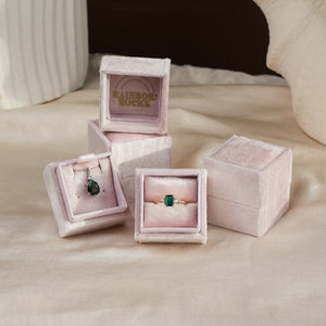 Luxury Velvet Ring Box Blush Pink - Rainbow Rocks Jewellery