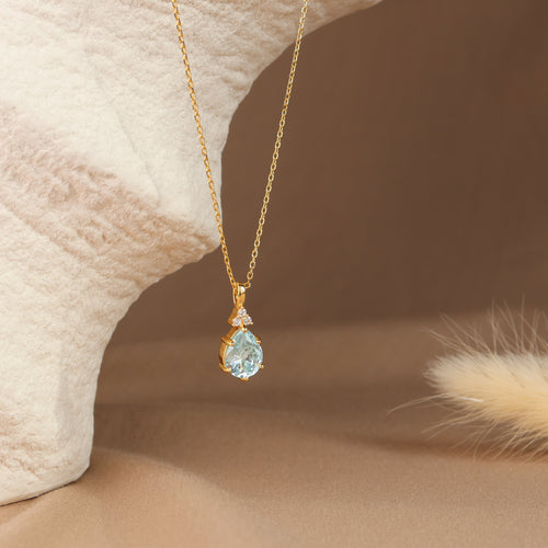 Layla Aquamarine CZ Necklace