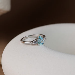 Ariel Aquamarine Ring Gold/Silver - Rainbow Rocks Jewellery
