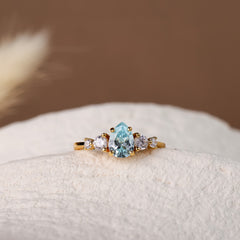 Ariel Aquamarine Ring Gold/Silver - Rainbow Rocks Jewellery